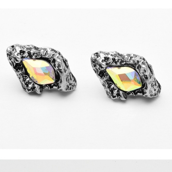 Crystal Stud Earrings Silver - Picture 16 of 16